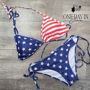 Aleumdr Halter Adjustable Triangle Tie Side Bikini Swimsuit Size XL